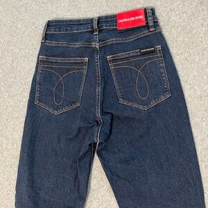 Calvin Klein High Rise Jeans Womens 26 Skinny Ankle Preppy Minimalist Dark 010